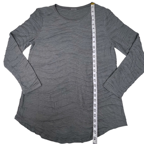 Chico’s Solid Textured Top Long Sleeve Gray M Medium 570247582 - Picture 8 of 13